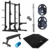 ARROW X6 Half Rack + 50kg Rubber Coated Weight Plate Package + 6x Floor Tiles + Olympic Barbell + Bench -Fitness Equipment Store 46