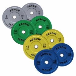 100kg ARROW Coloured Bumper Weight Plate Package