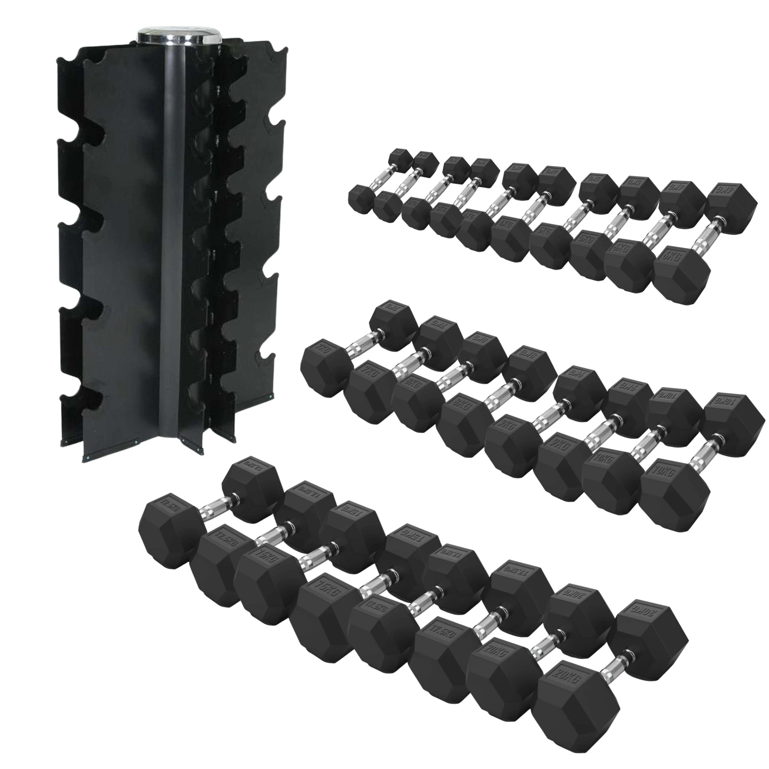 ARROW Vertical Dumbbell Rack + 2–20kg Dumbbell Set (13 Pairs) 3 ARROW Vertical Dumbbell Rack + 2–20kg Dumbbell Set (13 Pairs)
