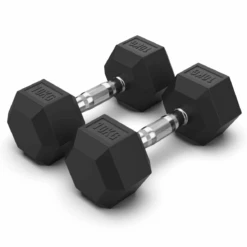 Arrow 10KG Rubber Hex Dumbbell Pair
