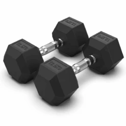Arrow 12.5KG Rubber Hex Dumbbell Pair