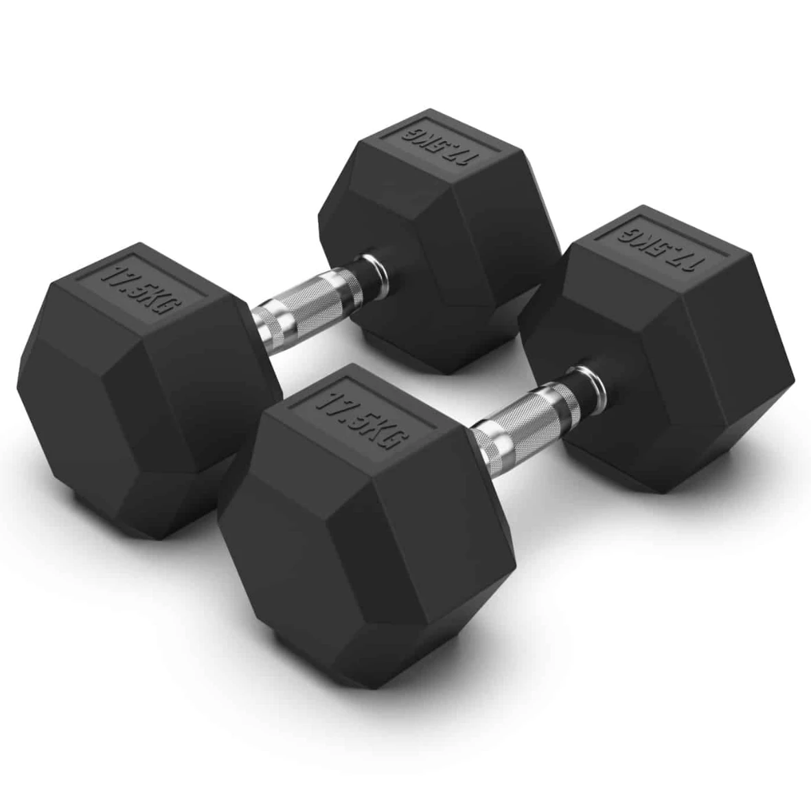 Arrow 17.5KG Rubber Hex Dumbbell Pair 3 Arrow 17.5KG Rubber Hex Dumbbell Pair