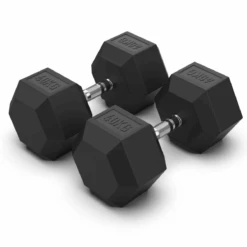 Arrow 40KG Rubber Hex Dumbbell Pair