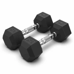Arrow 5KG Rubber Hex Dumbbell Pair