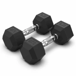 Arrow 8KG Rubber Hex Dumbbell Pair