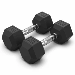 Arrow 9KG Rubber Hex Dumbbell Pair