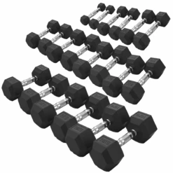 ARROW 1-10kg Rubber Hex Dumbbell Package (10 Pair)