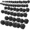 ARROW 1-20kg Rubber Hex Dumbbell Package (14 Pair) -Fitness Equipment Store Hex 1 20